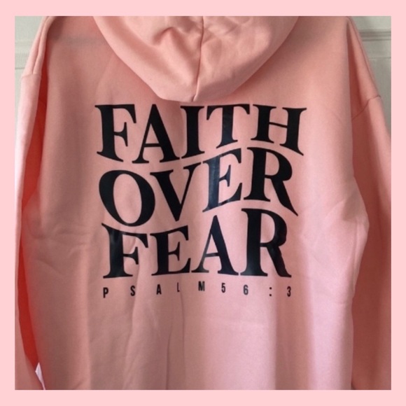 Tops - 💗LAST ONE XL hoodie sweatshirt faith over fear pullover Psalm 56:3 Christian